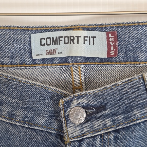 Levi 560 Jeans Mens W34 L33 Blue Denim Comfort Fit Straight Leg Zip Fly Casual - Picture 4 of 14